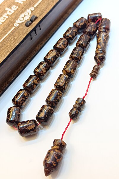 hobihanem 14*10mm 17 Habbeli Maskot Efe Şakşak Doğal Kokulu Tarçın Tesbih