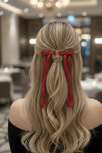 Emsay Store Handmade 2-Pack Women's Vintage Colorful Clip-On Satin Bow Hairpin