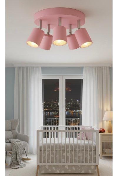 demet habek mylights GU10 Beşli Hareketli Başlık LED Tavan Spot Avize Bebe Pe...