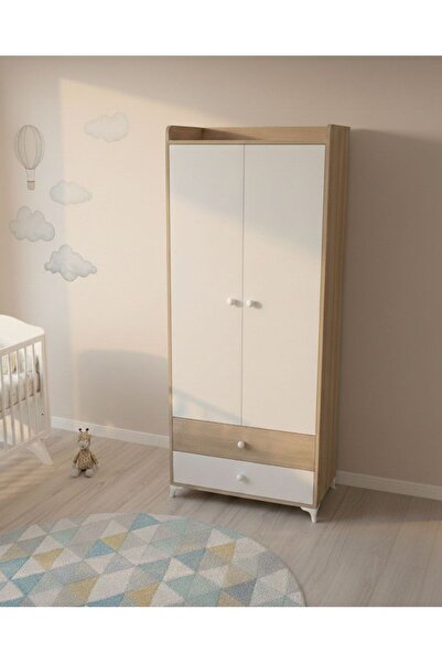 BANANA BABY MOJO BEBEK ÇOCUK VE GENÇ ODASINA UYGUN İKİ KAPILI İKİ ÇEKMECELİ D...