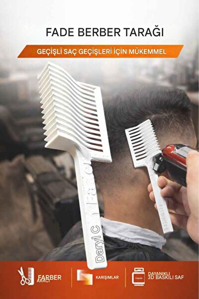 MİNGODAN Saç Kesim Aparatı Geçiş Fade Tarağı - Sakal Kesme İz Kaybetme Yardım...