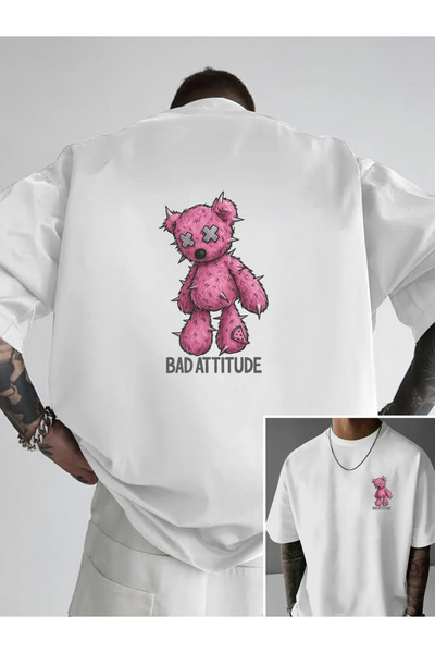 ibibik moda Teddy Custom Printed Oversize Cotton Crew Neck T-Shirt