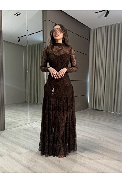 Rovanafashion Brown lace dress