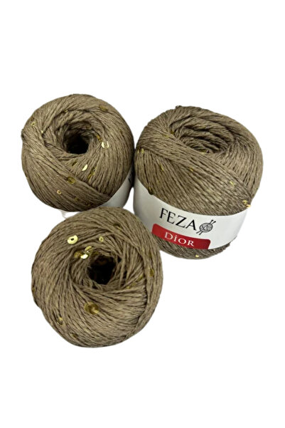 FEZA GROUP Dior Fantezi Pullu El Örgü İpliği, 100 gr, 310 m (1 Adet)