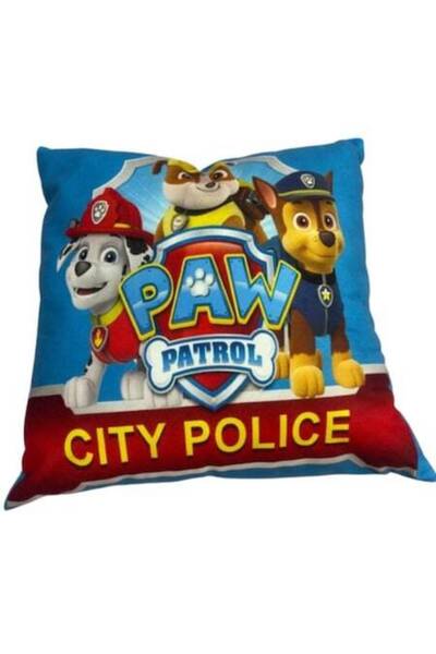 Paw Patrol Kids Pillow, 40x40cm, Soft, Blue-Red