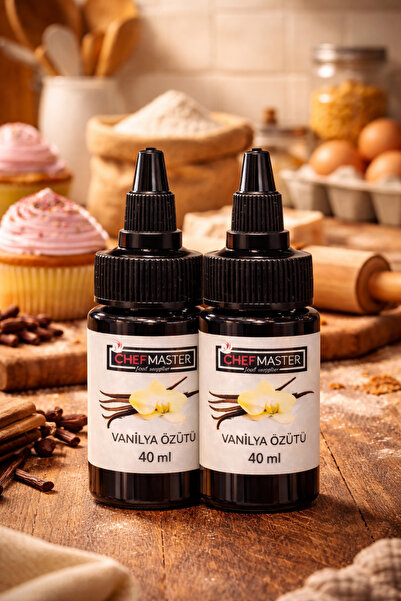 Chefmaster Vanilya Özütü (Ekstraktı) 40 ml 2 ADET - Vanilla Extract DAMLALIKL...