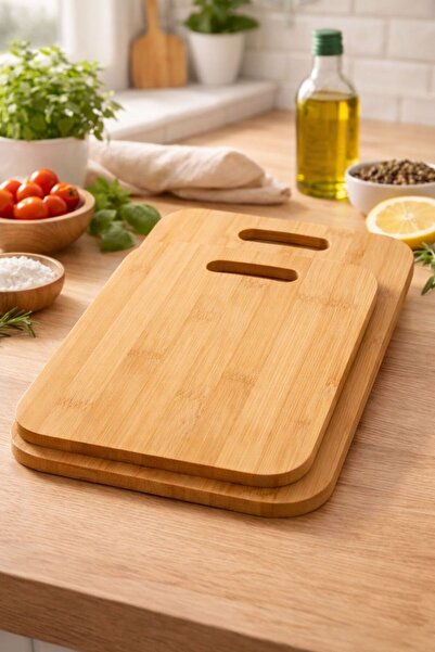 IVORY Bamboo 2-Piece Cutting Board, Moisture, Water, and Heat Resistant