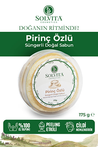 Solvita Cosmetics Pirinç Özlü Süngerli Doğal Sabun – Aydınlık Görünüm ve Nazi...