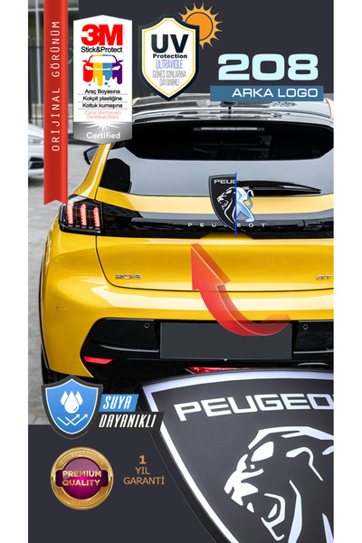 Edesign Peugeot 208 New Generation Lion Rear Logo