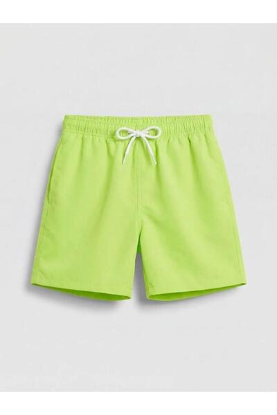 LC Waikiki Yeşil Beli Lastikli Erkek Çocuk Deniz Şortu (S6)