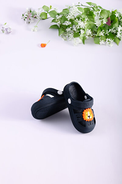 ermin Children's Sandals Dark Navy Blue Animal Figured Non-Slip Sole Slippers...