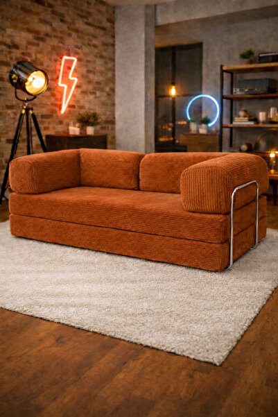 OVİSCO Kanepe Fitilli Kadife Yatak Olabilen Kanepe–Oyun, TV, Sinema Koltuğu |...