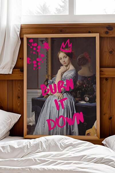 Saturn Πίνακας με κορνίζα του Louis de Broglie "Burn It Down " Παρακινητικό δ...