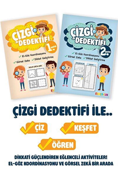 ESOKAL Çizgi Dedektifi 2 Kitap | Çizgi Çalışmaları Kodlama Simetri | Dikkat G...