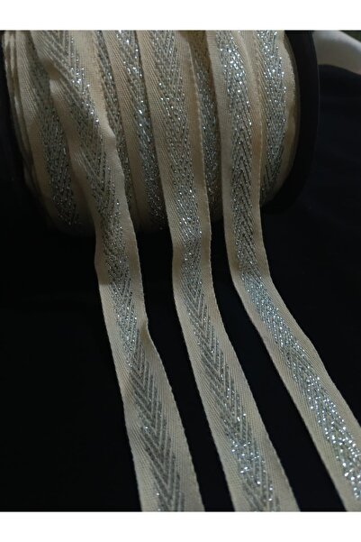 ULUPAMİR شريط زخرفي لامع بلون كريمي