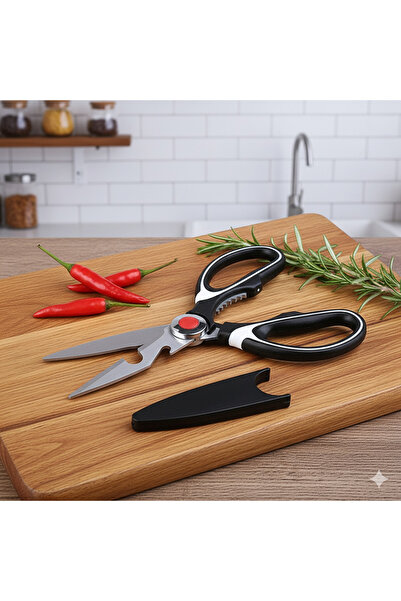 Special Action Çok Amaçlı Paslanmaz Çelik Mutfak Makası | Tavuk, Et, Balık, S...