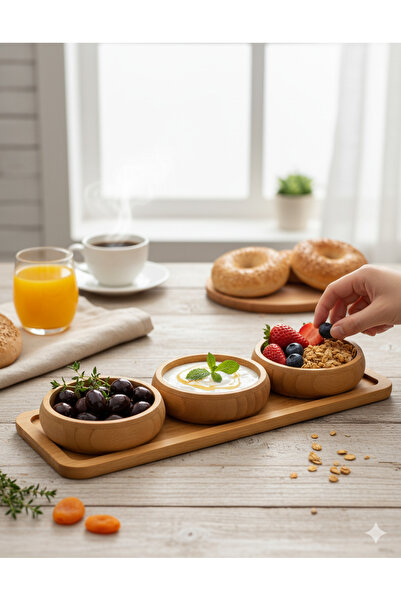 Special Action 3-Piece Natural Bamboo Presentation Set |   Breakfast Tray, Sn...