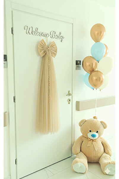 Mutlu Başlangıçlar Hastane Odası Kapı Süsleme Fiyongu,Bebek Odası Kapı Süsü