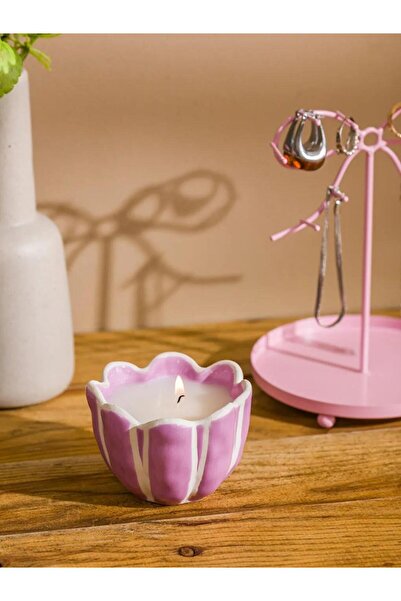 LC Waikiki Çiçek Figürlü Bardak Mumluk 9 Cm (S6)