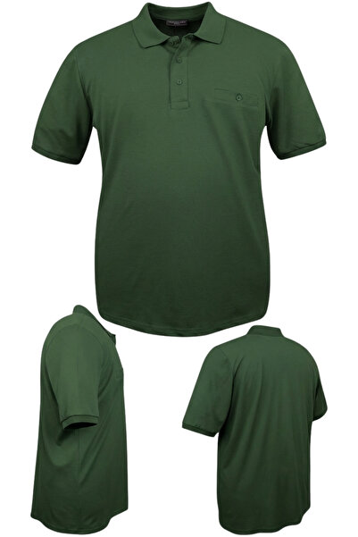 marufshop Men's Large Size Lycra Pique Polo Collar Pocket T-Shirt, Suitable f...