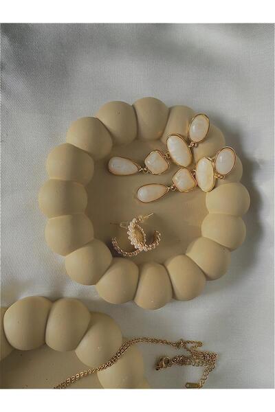 mumkusag Decorative Plate Sand Beige Concrete Object Two Pieces