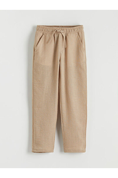 LC Waikiki Μπεζ ελαστικό αγορίστικο παντελόνι μέσης