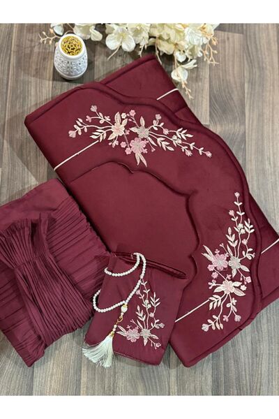 ssd Luxury prayer set: Comfortable foam prayer mat with soft cotton prayer sheet