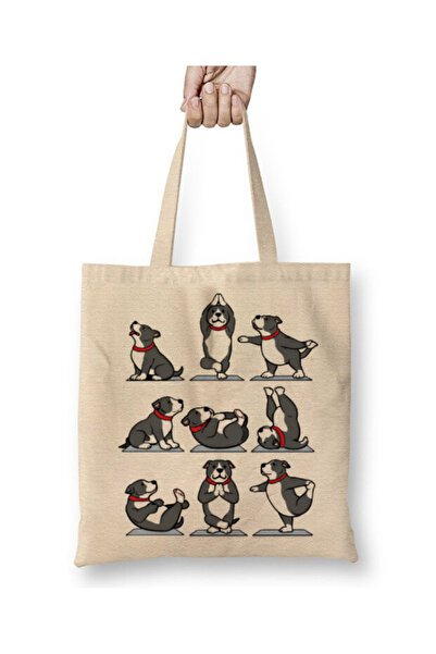 Toyaso حقيبة تسوق بيضاء من القماش لليوجا واللياقة البدنية والبيلاتس من بيتبول...