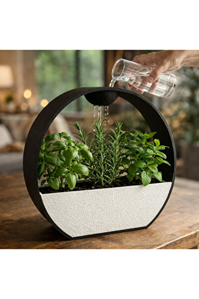 Decorius Aqua Halo Damlatmalı Daire Saksı