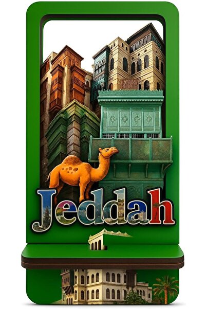 Generic حامل هاتف محمول بتصميم جديد من جدة، تصميم عربي مزخرف بنقشة جمل، أخضر