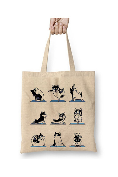 Toyaso Husky Siberian Husky Dog Yoga Pilates Gym Sports Tote Bag Long Handle ...