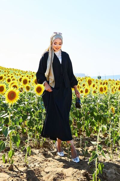 EBRUTESETTÜR Sports Kimono Skirt Set Black