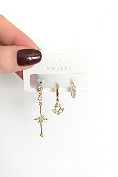 Volenta Shop Vip 14 Ayar Renk Zirkon Taşlı Kuğu ve Kutup Yıldızı Detay Minima...