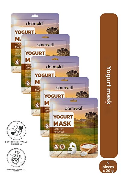 Dermokil Yogurt Paper Face Mask (for Dry Skin) 20 g X 5 Pieces