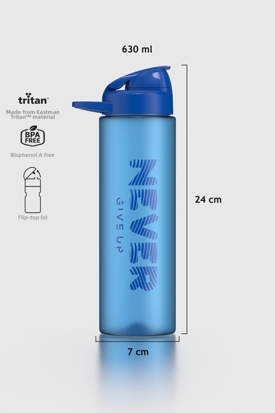 Renga قارورة ليديا بنمط كتابي سعة 630 مل من التريتان غير اللامع 912118 أزرق