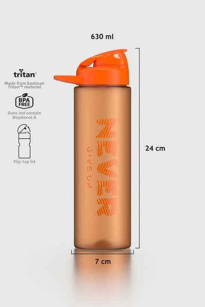 Renga قارورة ليديا منقوشة سعة 630 مل من التريتان غير اللامع 912118 برتقالي