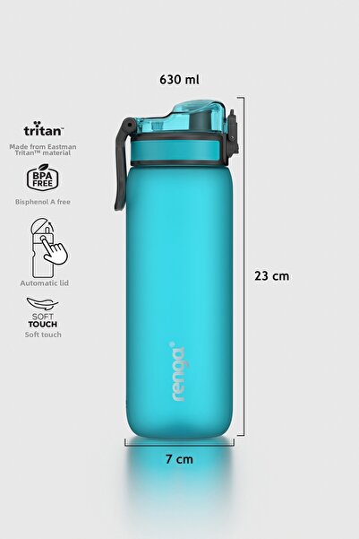 Renga زجاجة مياه ريبو-إكس سوفت تاتش 630 مل تريتان 912160 أزرق