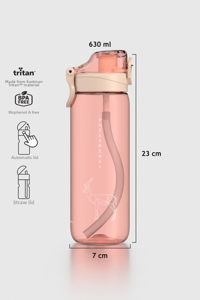 Renga زجاجة مياه ويف دوبلو 630 مل مع شفاطة اختيارية من التريتان 912176 بيج