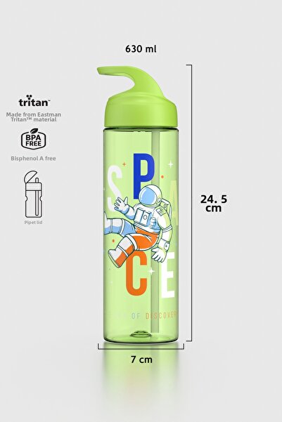 Renga قارورة مياه للأطفال من تريتان بنمط مولي سعة 630 مل مع شفاطة 912172 أخضر