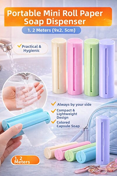 Ecuy Lavender Scented Disposable Paper Soap with Roller Apparatus Portable Po...