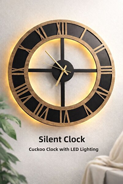 Meed Design Wooden Wall Clock (Size 43X43 cm) - Has a Silent Mechanism - Cloc...