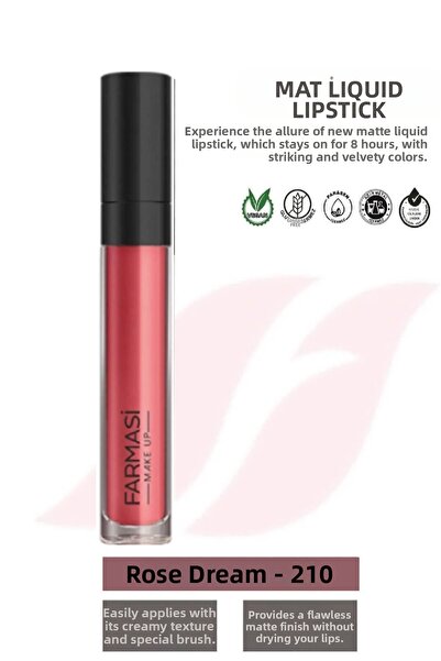 Farmasi Matte Liquid Lipstick 4 Ml 210 Rose Dream