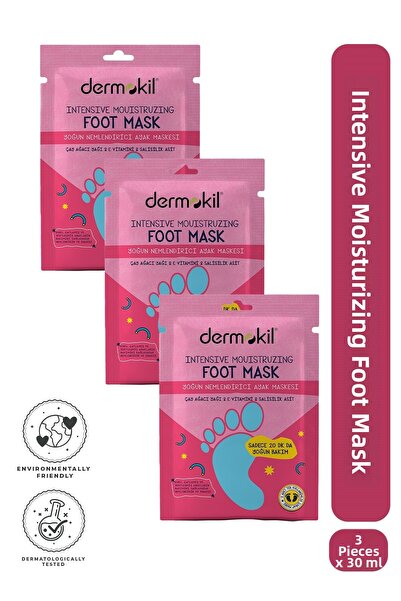 Dermokil Intensive Moisturizing Foot Mask 30 ml X 3 Pieces