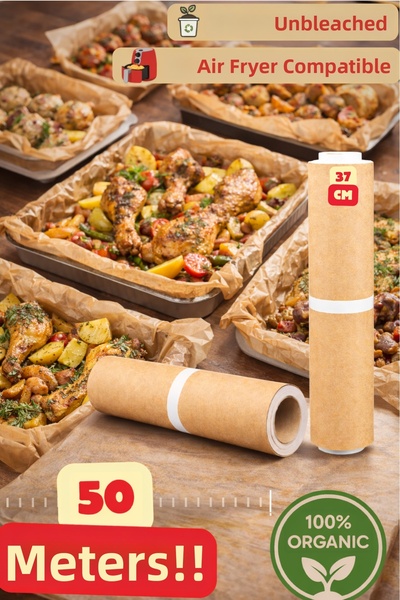 Broken Stone ورق خبز كرافت 37 سم × 50 متر، ورق خبز طبيعي غير مبيض وبدون رائحة