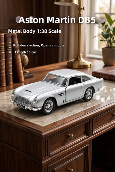 craftivio Aston Martin Db5 1:38 Scale Metal Pull-Back Model Car - Openable Do...