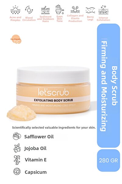 LET'SCRUB مقشر الجسم بتأثير بارد، مقشر للجسم، مضاد للتجاعيد ومرطب، قنبلة رطوب...