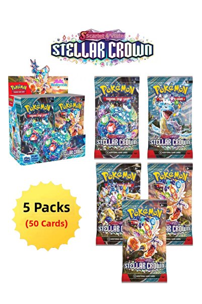 hediyecik بطاقة تعزيز بوكيمون سكارليت وفيوليت ستيلار كراون - 5 حزم من بطاقات ...
