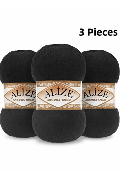 ÇEÇEN HOME (3 Τεμάχια) 60 Angora Gold Γιλέκο-Σάλι-Ζακέτα-Μπερέ-Χόμπι Νήμα Πλε...