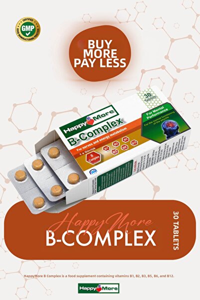 happy more Supplemental Food Containing Vitamin B Complex 30 Tablets