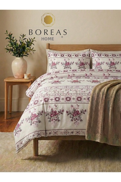 Boreas Home Lydia Double Duvet Cover Set with Elasticated Sheets